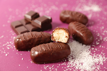 delicious chocolate bar and coconut