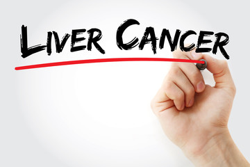 Liver Cancer text with marker, concept background