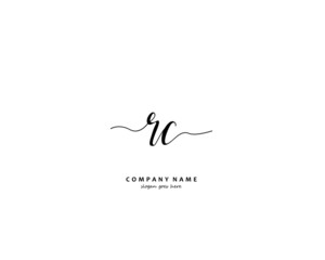 RC Initial handwriting logo vector