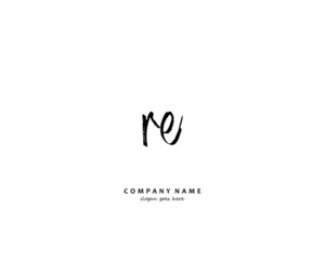 RE Initial handwriting logo vector