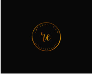 Fototapeta premium RE Initial handwriting logo vector