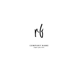 RF Initial handwriting logo vector