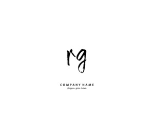 RG Initial handwriting logo vector