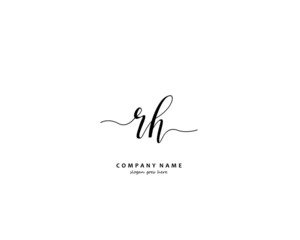 Obraz premium RH Initial handwriting logo vector