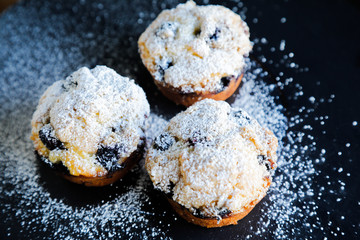 Powdered Blueberry Muffins