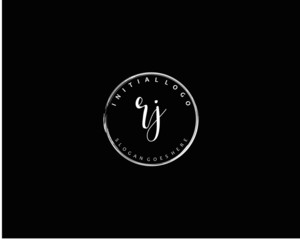 RJ Initial handwriting logo vector