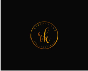 RK Initial handwriting logo vector
