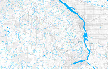 Fototapeta premium Rich detailed vector map of Beaverton, Oregon, USA
