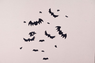 Halloween conten parties and decorations. Black-orange background and gingerbread cookies.
