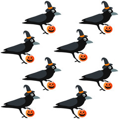 Obraz premium Art, Crow, bird, vector illustration