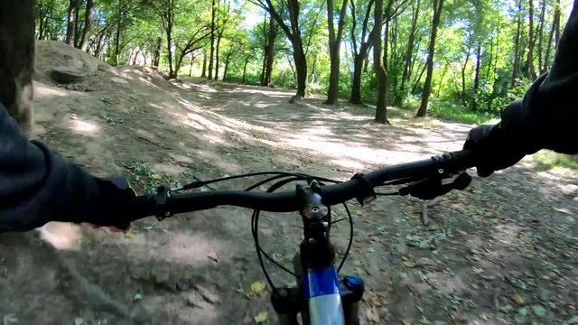 MTB bicycle on the trail in the bike park
