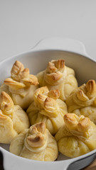 baking pastry stuffed in a pan. fragment