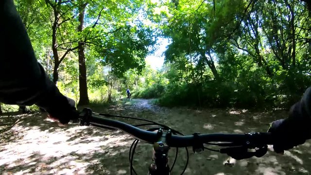 MTB bicycle on the trail in the bike park