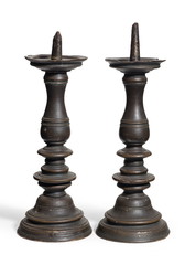 Old antique table candle stick holders