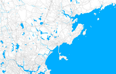 Rich detailed vector map of Lynn, Massachusetts, USA