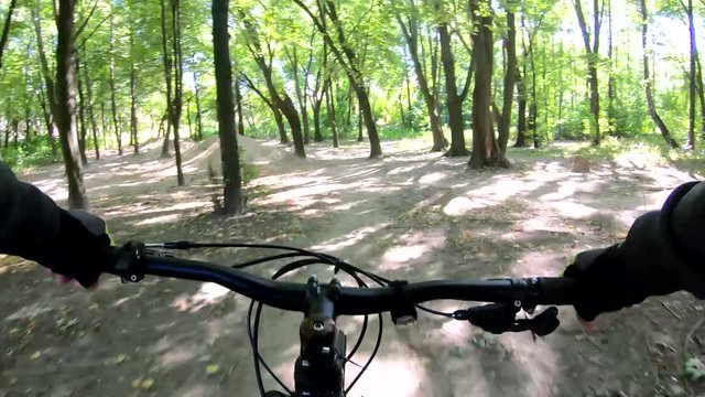 MTB bicycle on the trail in the bike park