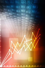 2d rendering Stock market online business concept. business Graph 