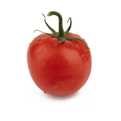 Whole red tomato. Isolated on a white background. Fresh organic tomato.