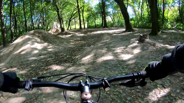 MTB bicycle on the trail in the bike park