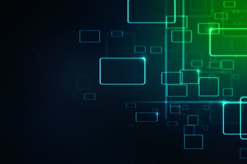 2d illustration Abstract futuristic electronic circuit technology background