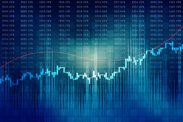 2d rendering Stock market online business concept. business Graph 