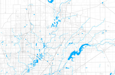 Rich detailed vector map of Fishers, Indiana, USA