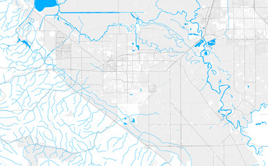 Rich detailed vector map of Tracy, California, USA