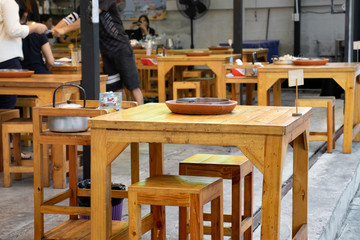 tables and chairs in cafe
