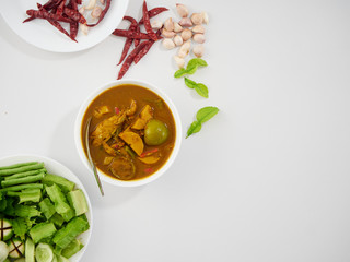 Thai fish organs sour Soup and vegetables