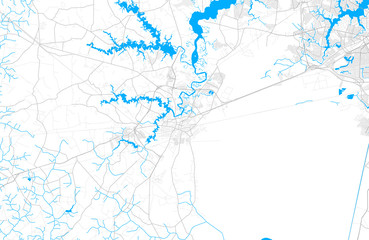 Rich detailed vector map of Suffolk, Virginia, USA