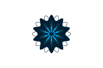 Blue gem diamond, stained glass, star Christmas xmas celebrating decorative. Snowflake, fabulous flower 