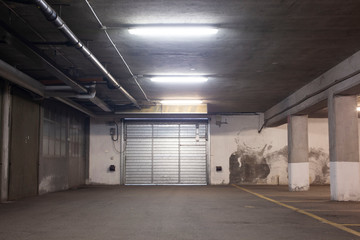 old empty underground garage with copy space for your text