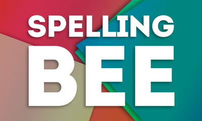 Spelling Bee - word written on colorful paper cards background