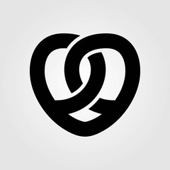 Pretzel icon isolated on white background. Vector illustration