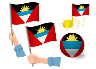 Antigua and Barbuda flag icon set
