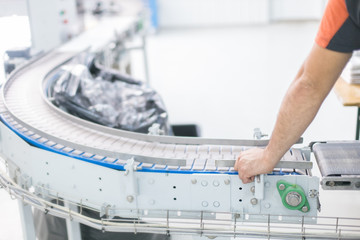 close up of production line carousel