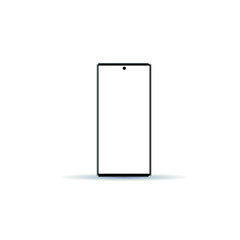 New smartphone vector flat illustration. The layout of the smartphone with a white screen. Front and back side.