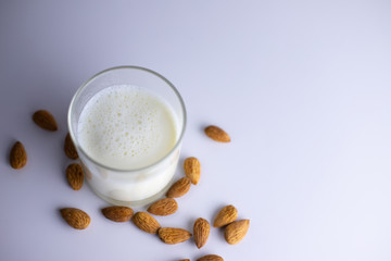 Milk in a glass. Healthy eating concept