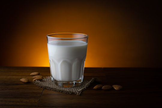 Milk in a glass. Healthy eating concept