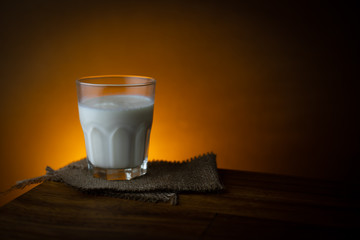 Milk in a glass. Healthy eating concept