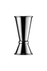 Stainless steel jigger isolated on white