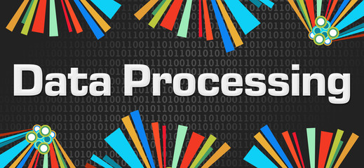 Data Processing Binary Dark Black Colorful Elements 