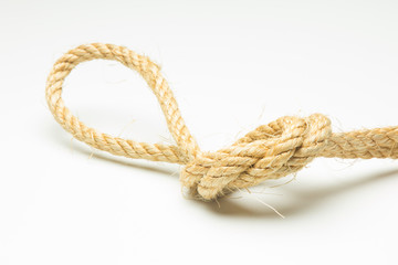 Nudo sencillo sobre fondo blanco