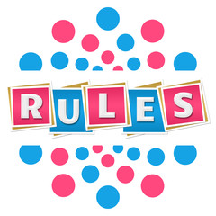 Rules Blue Pink Dots Blocks Circular 