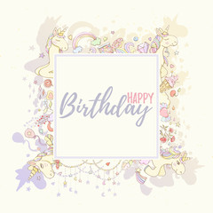 Happy Birthday unicorn card