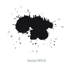 Obraz premium black ink splash isolated on white background.