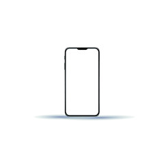 Smartphone mockup on white background, vector