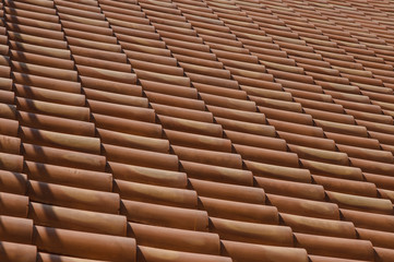 View of the roof with clay tiles