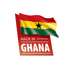 Ghana flag, vector illustration on a white background