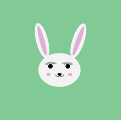 cute rabbit Kawaii style vector illustration